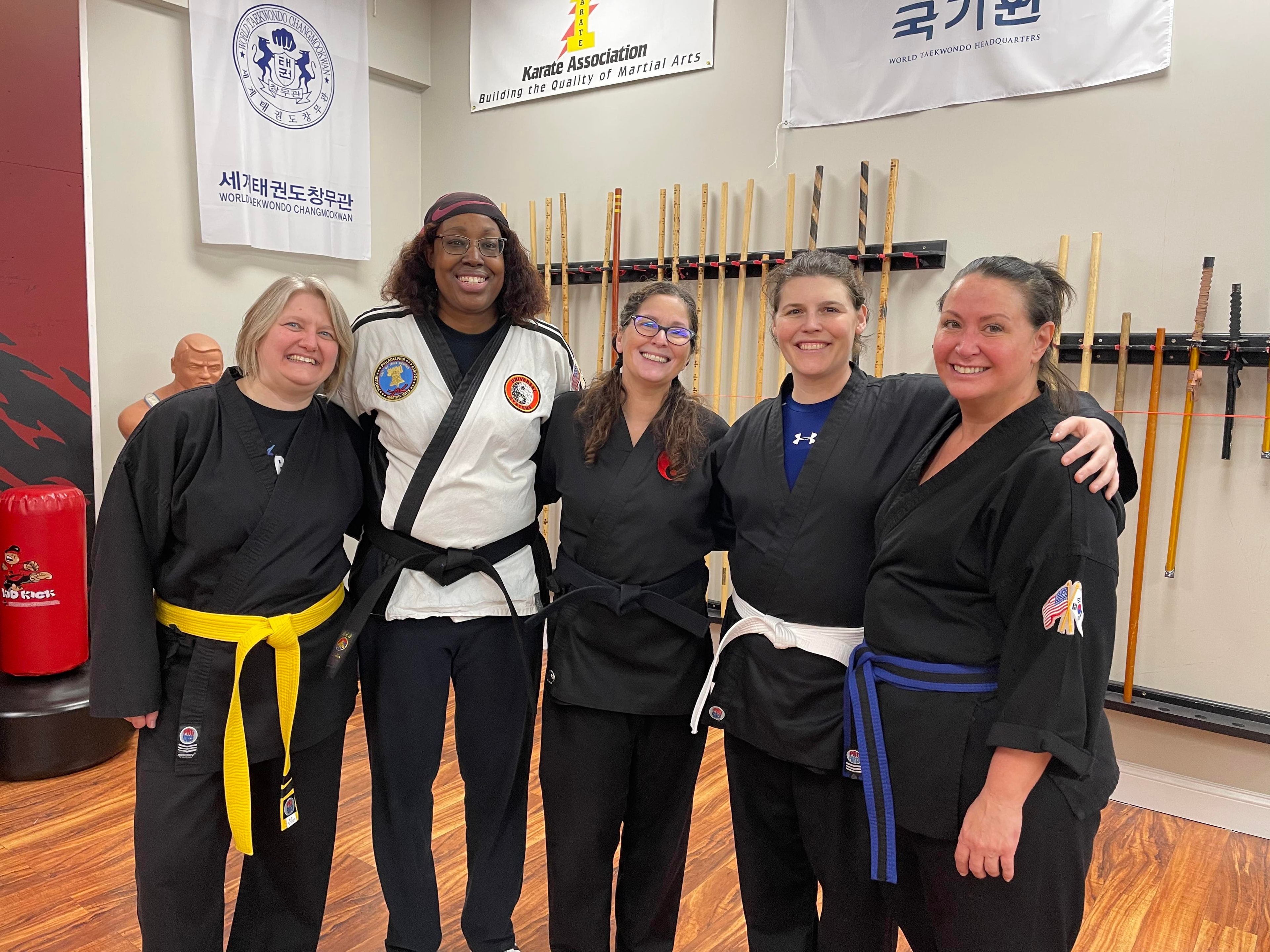 Female martial artist training